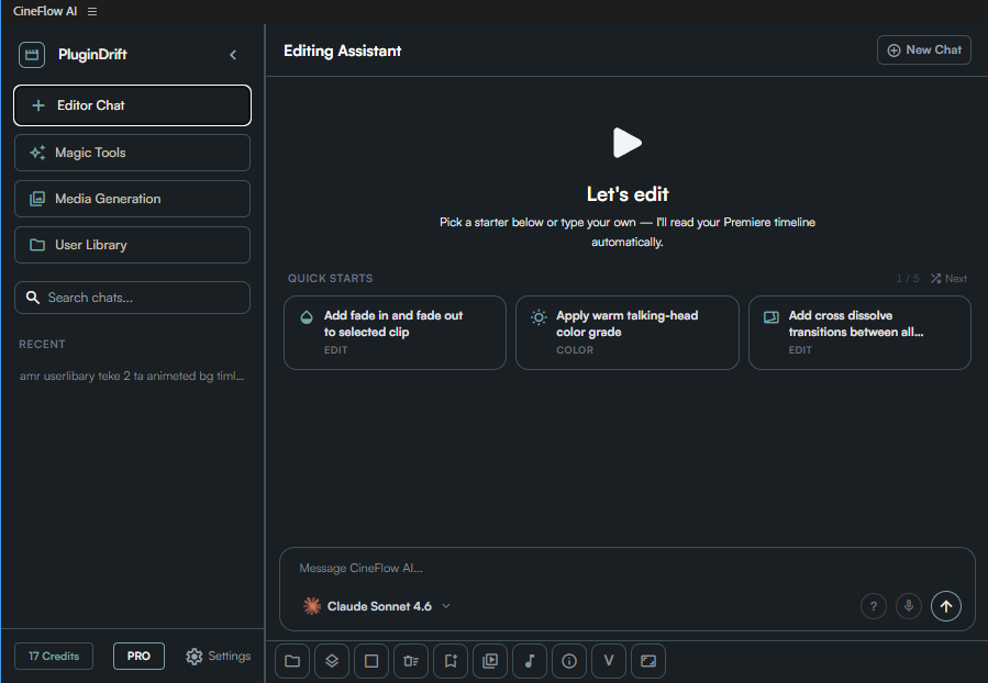 CineFlow AI Plugin Interface